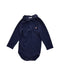 A Navy Long Sleeve Bodysuits from Petit Bateau in size 12-18M for neutral. (Front View)