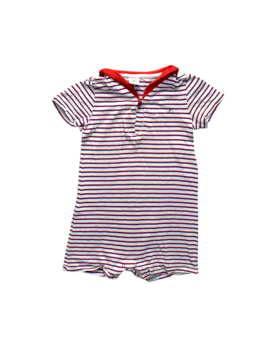 A Red Short Sleeve Rompers from Petit Bateau in size 3T for neutral. (Front View)
