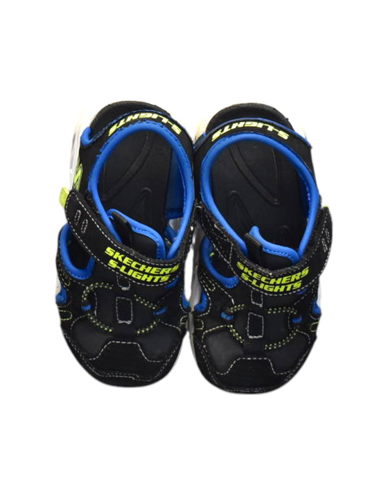 A Black Sneakers from Skechers in size 3T for boy. (Back View)