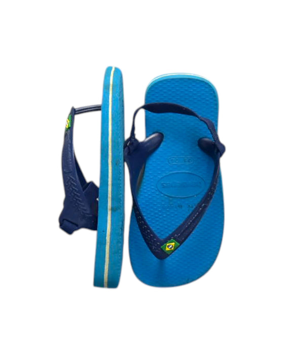 A Blue Flip Flops from Havaianas in size 4T for neutral. (Front View)
