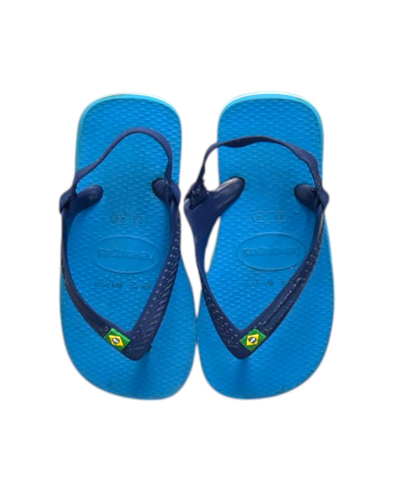 A Blue Flip Flops from Havaianas in size 4T for neutral. (Back View)