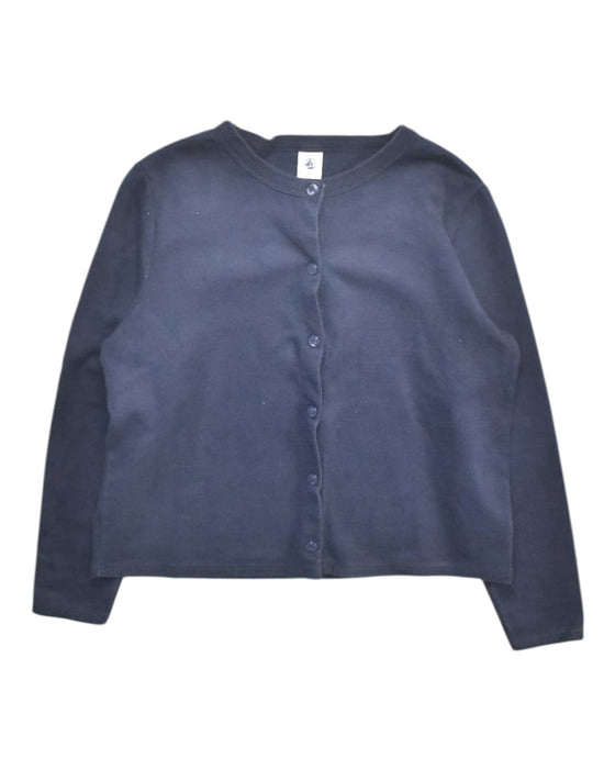 A Navy Cardigans from Petit Bateau in size 12Y for girl. (Front View)