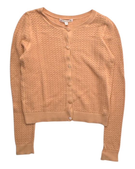A Peach Cardigans from Bonpoint in size 12Y for girl. (Front View)