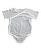 A Grey Short Sleeve Bodysuits from Mori in size 12-18M for boy. (Front View)