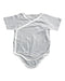 A Grey Short Sleeve Bodysuits from Mori in size 12-18M for boy. (Front View)
