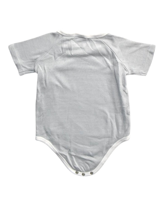 A Grey Short Sleeve Bodysuits from Mori in size 12-18M for boy. (Back View)