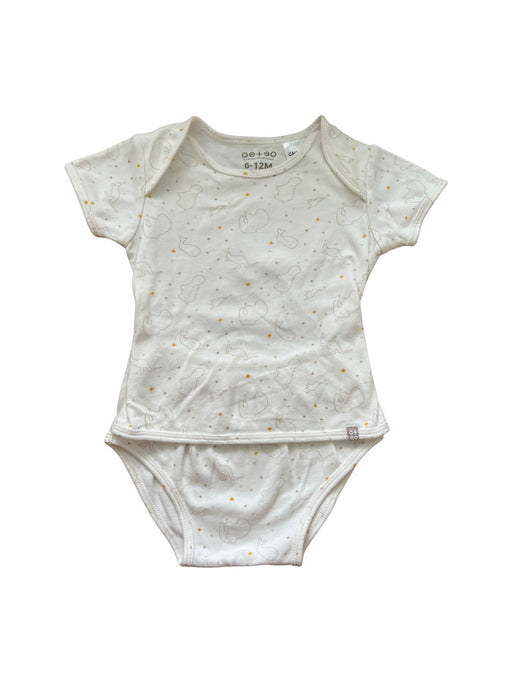 A White Short Sleeve Bodysuits from Oeteo in size 6-12M for neutral. (Front View)
