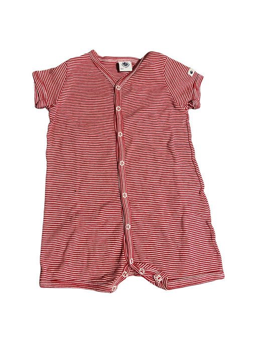 A Red Short Sleeve Rompers from Petit Bateau in size 6-12M for neutral. (Front View)