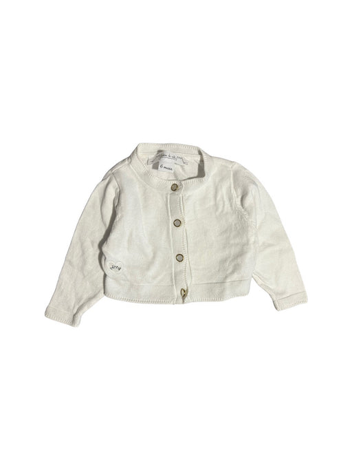 A White Cardigans from Château de Sable in size 3-6M for girl. (Front View)