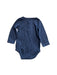 A Navy Long Sleeve Bodysuits from Le Petit Society in size 3-6M for neutral. (Back View)