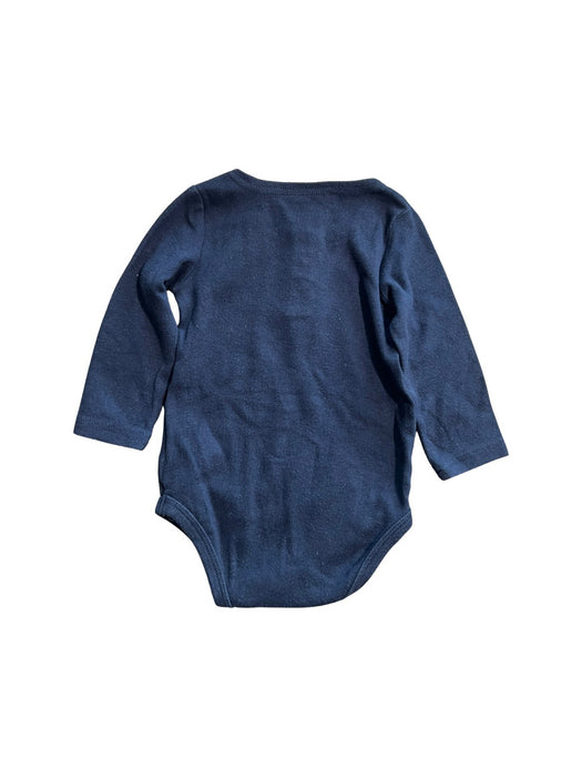 A Navy Long Sleeve Bodysuits from Le Petit Society in size 3-6M for neutral. (Back View)