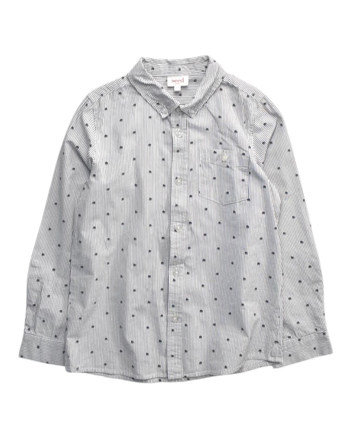 A Blue Long Sleeve Shirts from Seed in size 8Y for boy. (Front View)