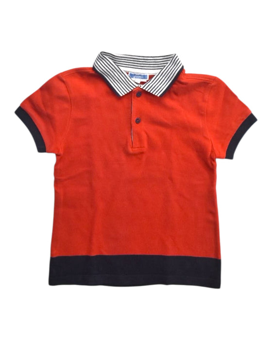A Red Short Sleeve Polos from Jacadi in size 6T for boy. (Front View)