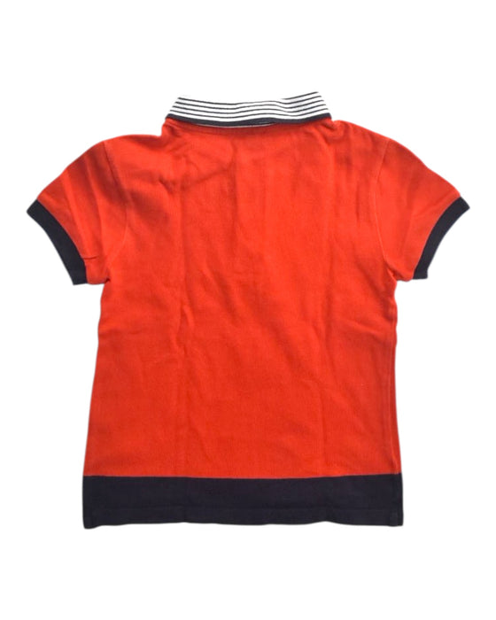 A Red Short Sleeve Polos from Jacadi in size 6T for boy. (Back View)