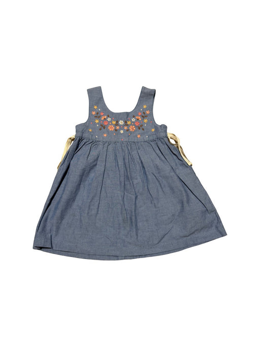 A Blue Sleeveless Dresses from Purebaby in size 18-24M for girl. (Front View)