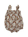 A Brown Sleeveless Rompers from Seed in size 3-6M for girl. (Front View)