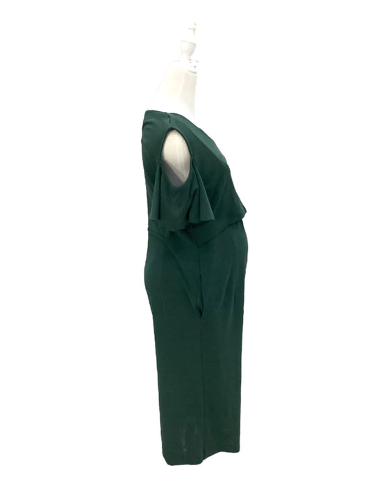 A Green Sleeveless Jumpsuits from Mothercot in size Maternity-M for maternity. (Back View)