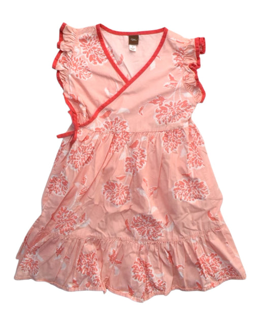 A Pink Sleeveless Dresses from Tea in size 6T for girl. (Front View)