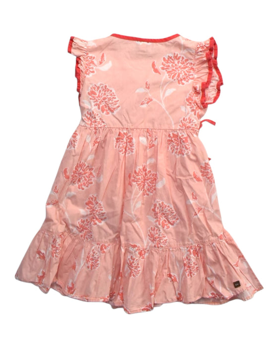 A Pink Sleeveless Dresses from Tea in size 6T for girl. (Back View)