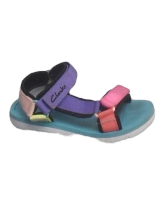A Multicolour Sandals from Clarks in size 7Y for girl. (Front View)
