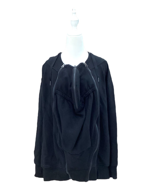 A Black Zippered Sweatshirts from Seraphine in size Maternity-M for maternity. (Front View)