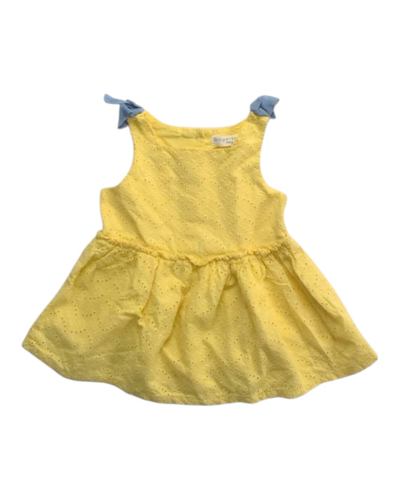 A Yellow Sleeveless Dresses from Gingersnaps in size 3-6M for girl. (Front View)