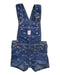 A Navy Overall Shorts from DKNY in size 6-12M for boy. (Front View)