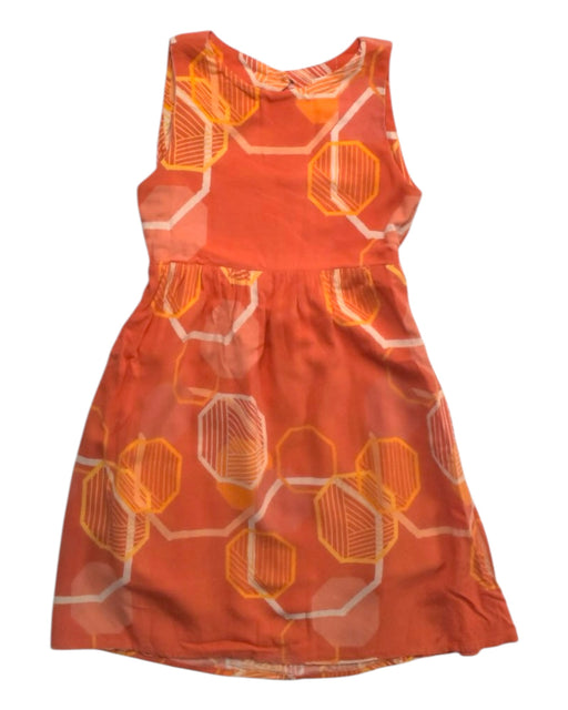 A Orange Sleeveless Dresses from Chubby Chubby in size 4T for girl. (Front View)