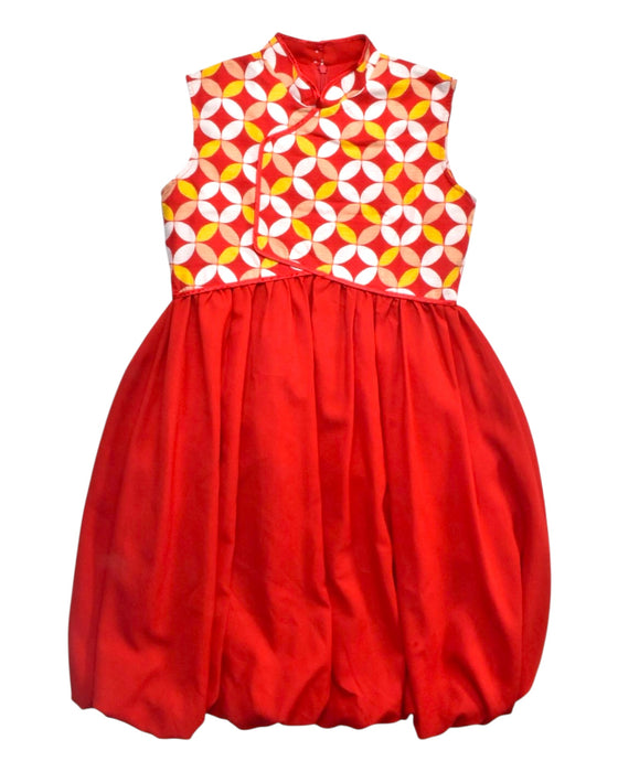 A Red Sleeveless Dresses from Little Qipao in size 9Y for girl. (Front View)