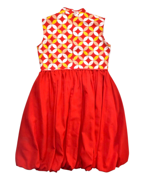 A Red Sleeveless Dresses from Little Qipao in size 9Y for girl. (Back View)