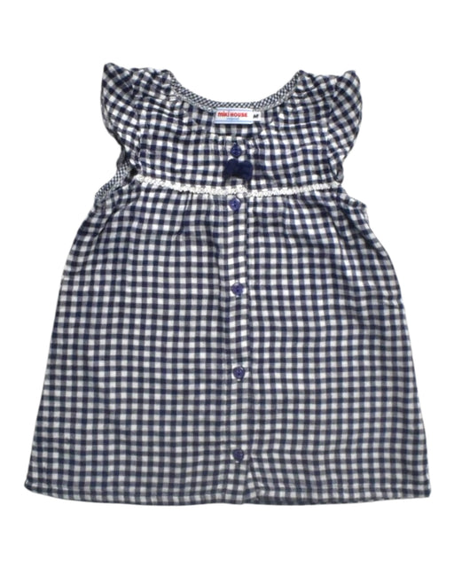 A Navy Sleeveless Dresses from Miki House in size 12-18M for girl. (Front View)