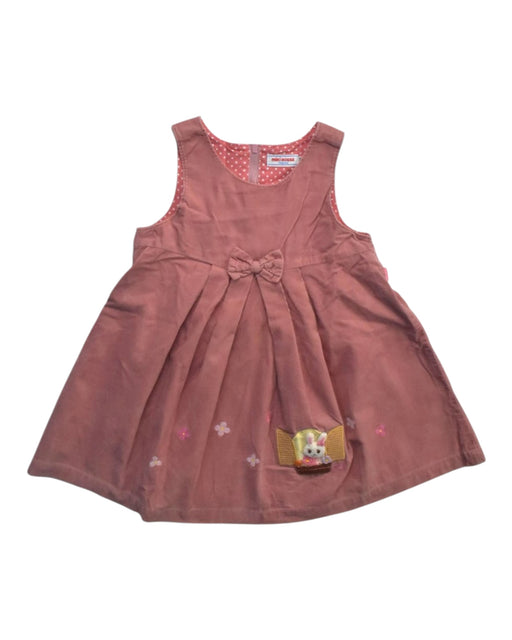 A Pink Sleeveless Dresses from Miki House in size 3T for girl. (Front View)