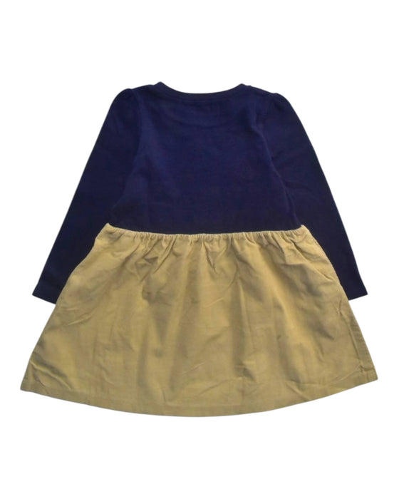 A Navy Long Sleeve Dresses from Miki House in size 3T for girl. (Back View)