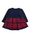 A Navy Long Sleeve Dresses from Miki House in size 2T for girl. (Back View)