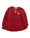 A Red Long Sleeve Dresses from Miki House in size 2T for girl. (Front View)