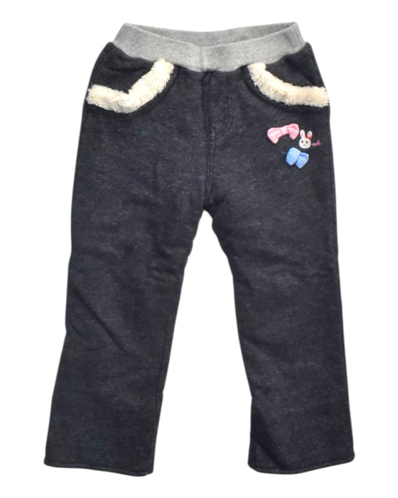 A Black Casual Pants from Miki House in size 3T for girl. (Front View)