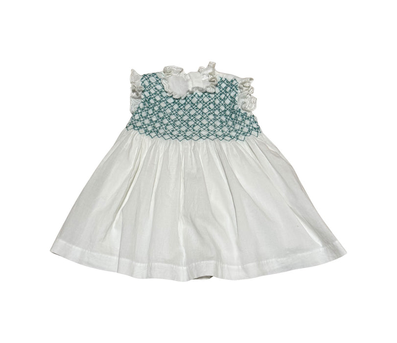 A White Sleeveless Dresses from Château de Sable in size 6-12M for girl. (Front View)