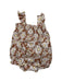 A Brown Sleeveless Rompers from Seed in size 3-6M for girl. (Back View)