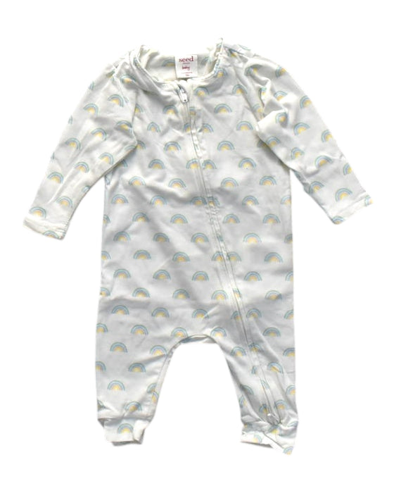 A White Onesies from Seed in size 0-3M for neutral. (Front View)