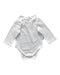 A White Long Sleeve Bodysuits from Purebaby in size 0-3M for neutral. (Front View)