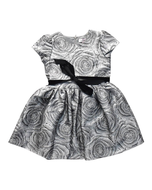 A Silver Short Sleeve Dresses from Halabaloo in size 5T for girl. (Front View)