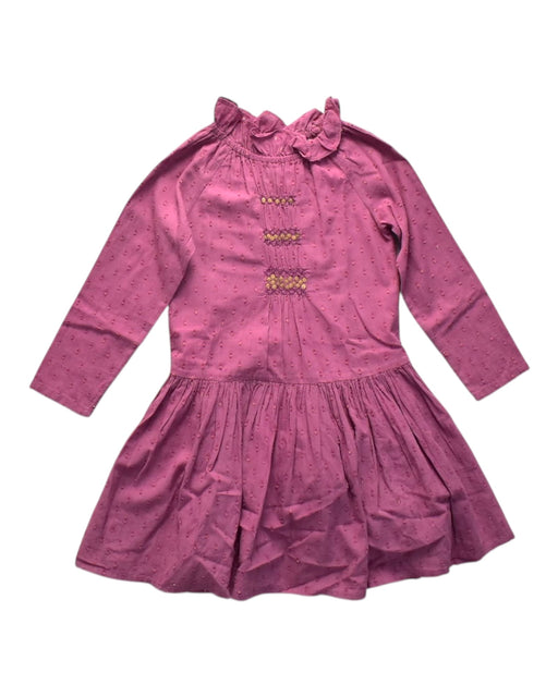 A Pink Long Sleeve Dresses from Velveteen in size 4T for girl. (Front View)