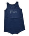 A Navy Sleeveless Rompers from Le Petit Society in size 6-12M for neutral. (Front View)