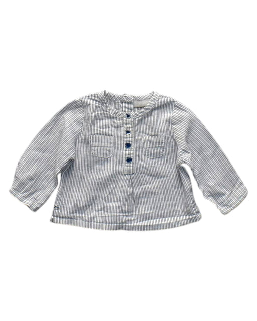 A Blue Long Sleeve Shirts from Natalys in size 0-3M for boy. (Front View)