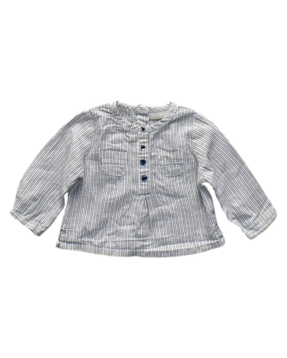 A Blue Long Sleeve Shirts from Natalys in size 0-3M for boy. (Front View)