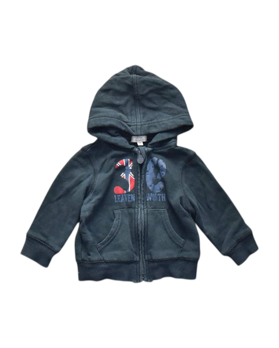 A Navy Hooded Sweatshirts from Grain de Blé in size 3-6M for boy. (Front View)