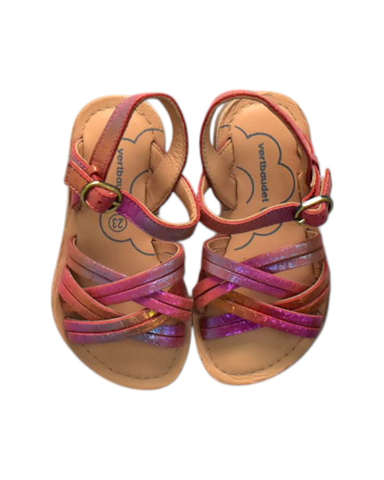 A Pink Sandals from Vertbaudet in size 18-24M for girl. (Back View)
