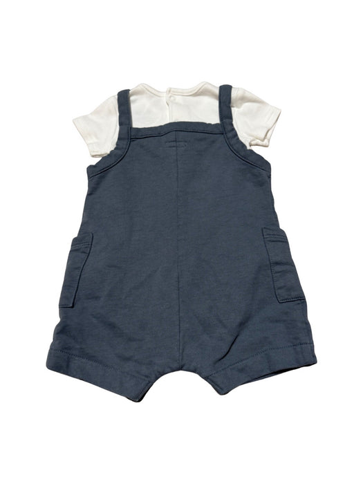 A Blue Short Sleeve Rompers from Mamas & Papas in size 0-3M for neutral. (Back View)