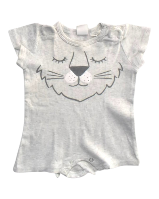 A Grey Short Sleeve Bodysuits from Seed in size 0-3M for boy. (Front View)