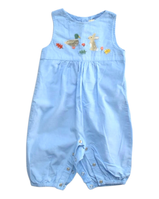 A Blue Sleeveless Rompers from Jojo Maman Bébé in size 3-6M for girl. (Front View)